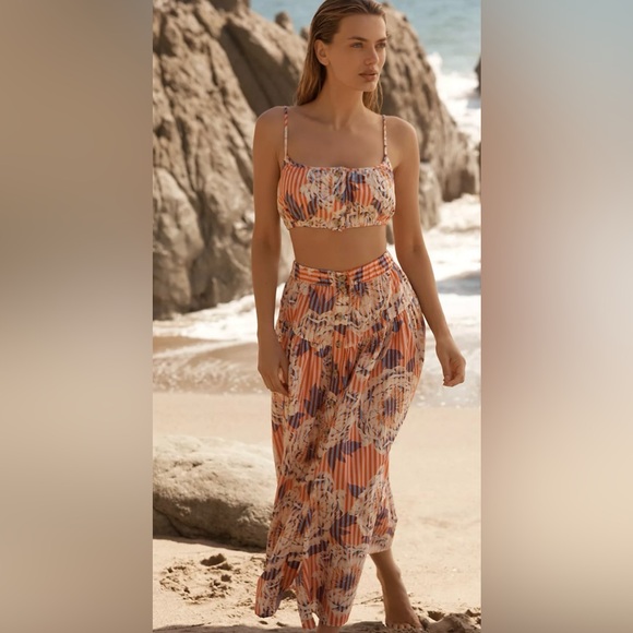 By Anthropologie Button-Front Cropped Tank - Picture 1 of 3